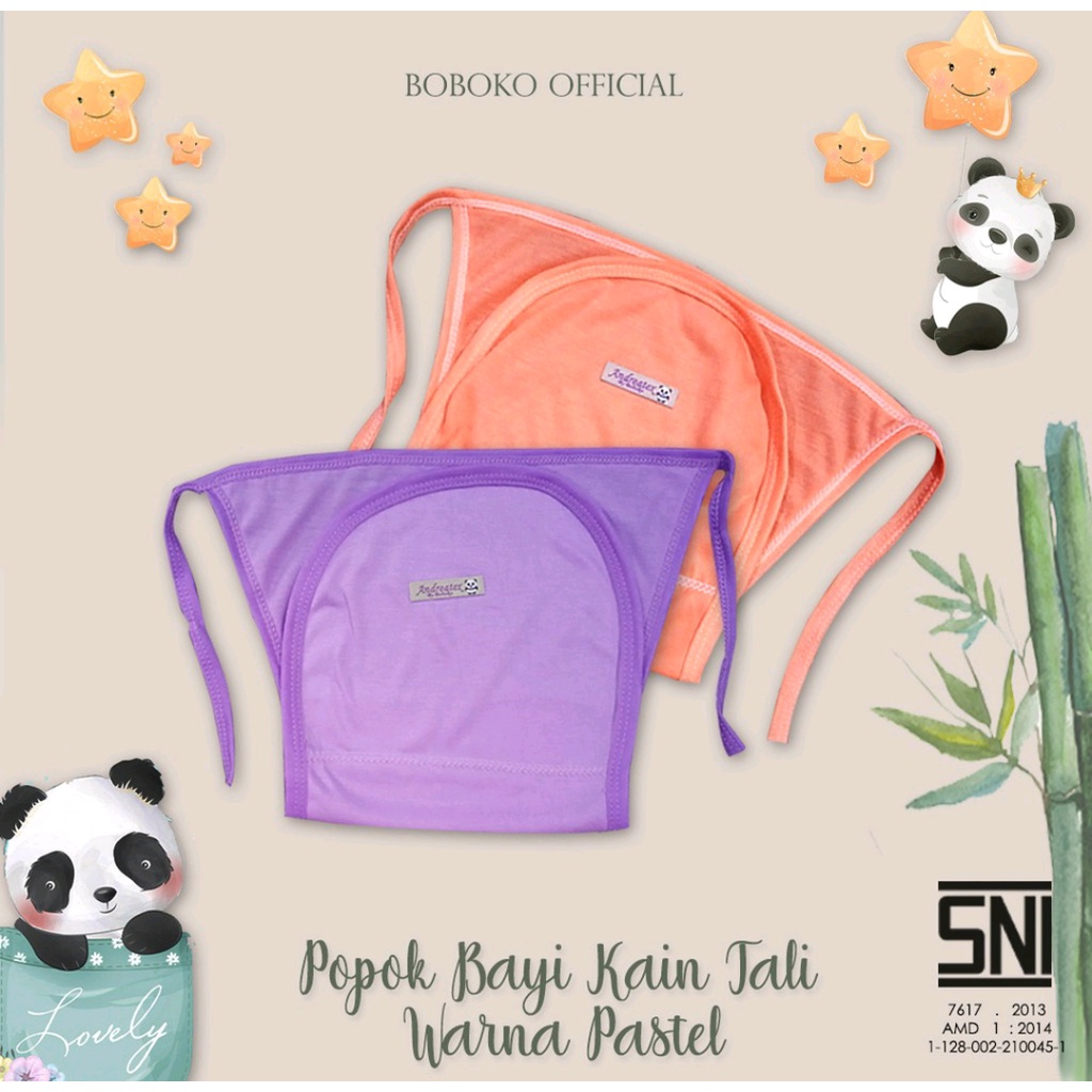 6 PCS POPOK BAYI KAIN TALI  MIX 6 WARNA // POPOK BAYI TALI WARNA PASTEL