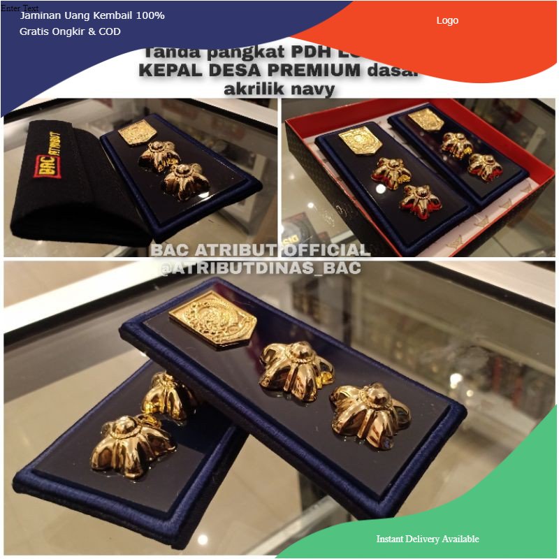 Tanda Pangkat PDH LURAH KADES Biru Navy