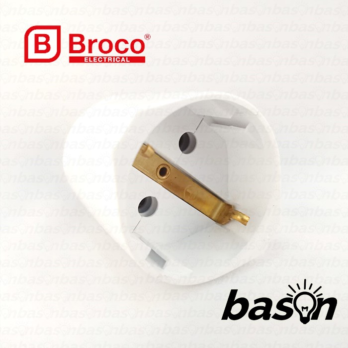 BROCO 13410 STD 2 Pole Plug Coupler 16A 250V White - Kontra Steker Arde / Steker Cewe