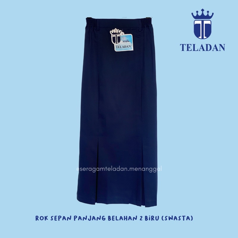 Rok Sepan Panjang Belahan 2 Biru SMP (Swasta) - Seragam Sekolah TELADAN