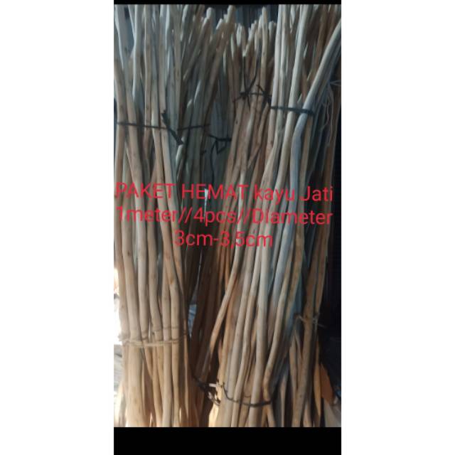 PAKET HEMAT kayu Jati 1meter//4pcs//TIDAK BISA di gabung dgn Produk lain