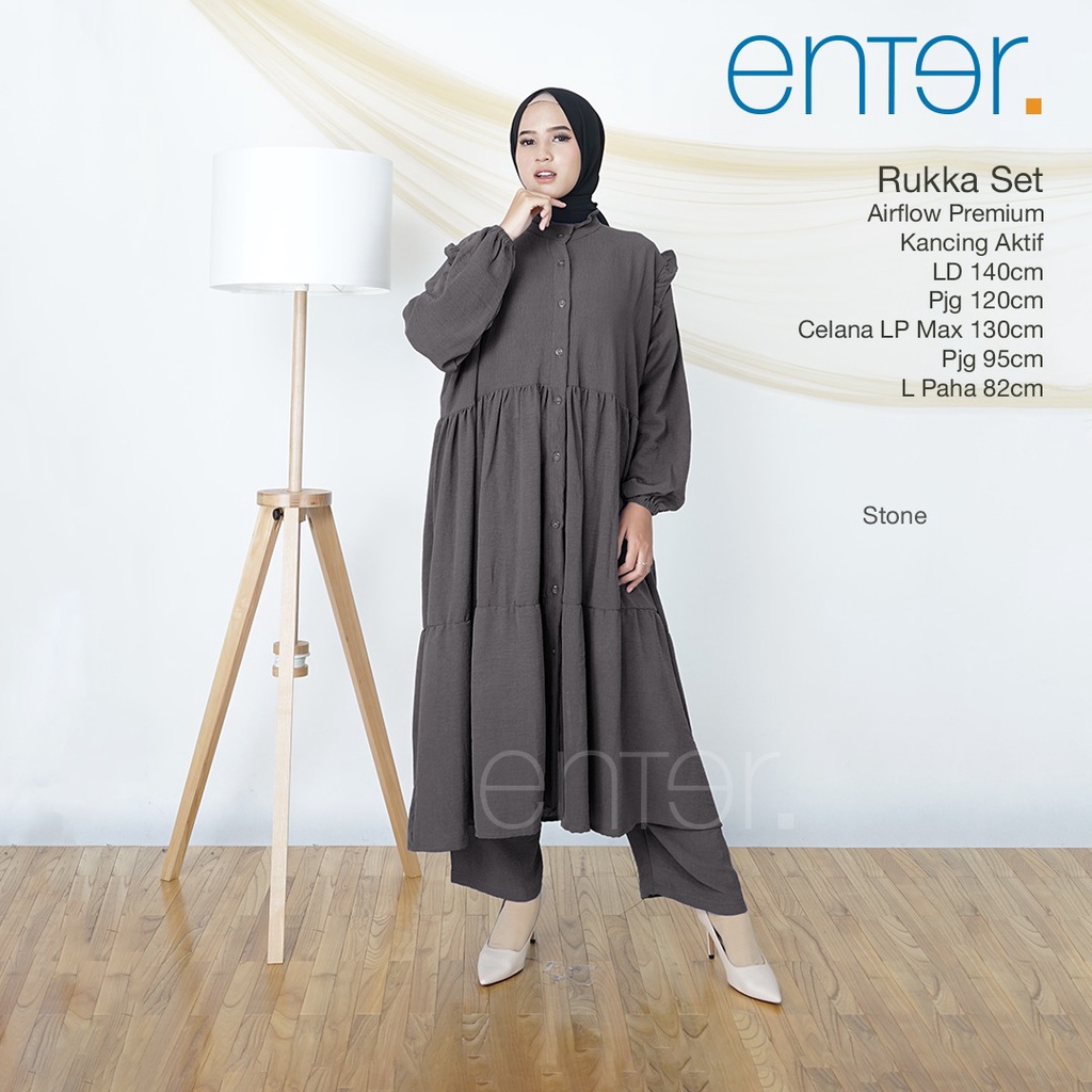 Set wanita jumbo polos LD 140 mat airflow premium setelan one set big size terbaru murah Ori Enter | Rukka Deven-Rukka stone