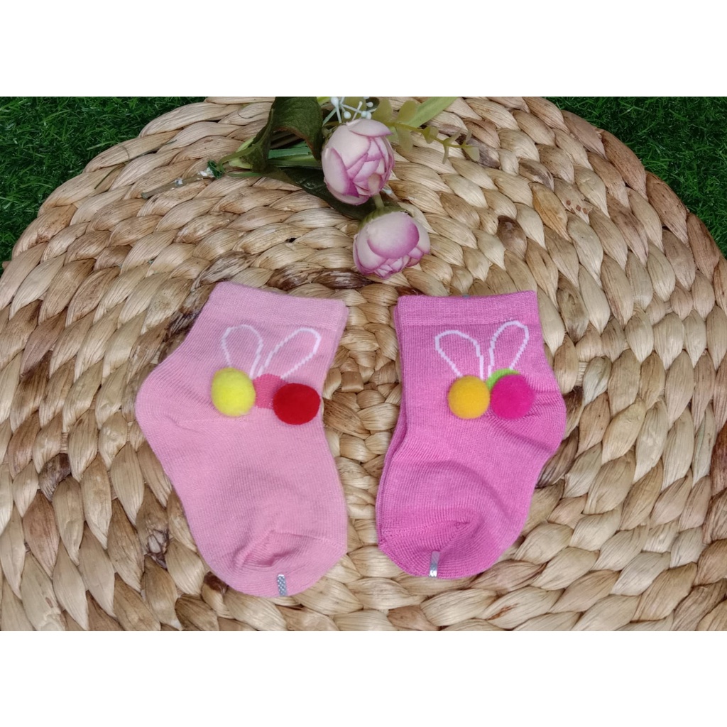 Kaos Kaki Baby Pom-pom Isi 2 Pasang