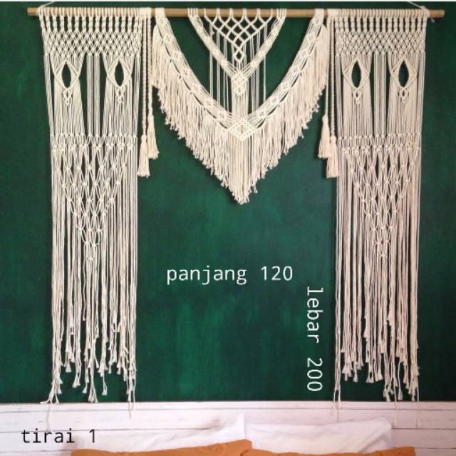 Tirai macrame backdrop wedding macrame pintu