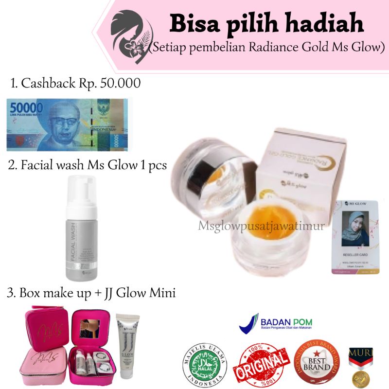 Radiance Gold Gel Ms Glow / Radiance Gold Msglow / Paket Ms Glow