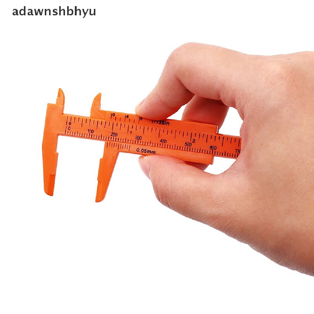 Adawnshbhyu 1pc Portable Dual Scale 0-80MM Plastik Pengukur Alis Vernier Caliper Mini