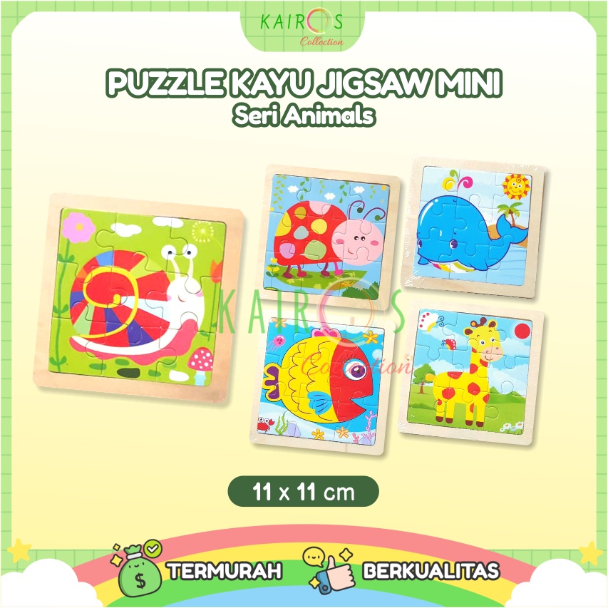 Puzzle Kayu Mini Anak Animals Binatang