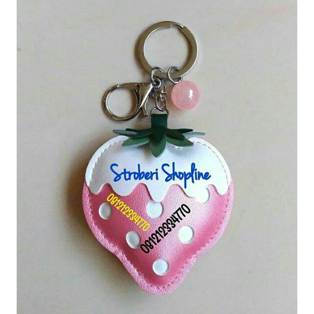 Gantungan Kunci + Gantungan Tas Strawberry PINK
