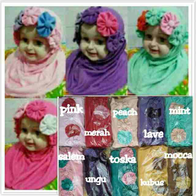 Jilbab anak/ jilbab anak lucu/ hijab anak/ jilbab flowercrown/ jilbab bayi