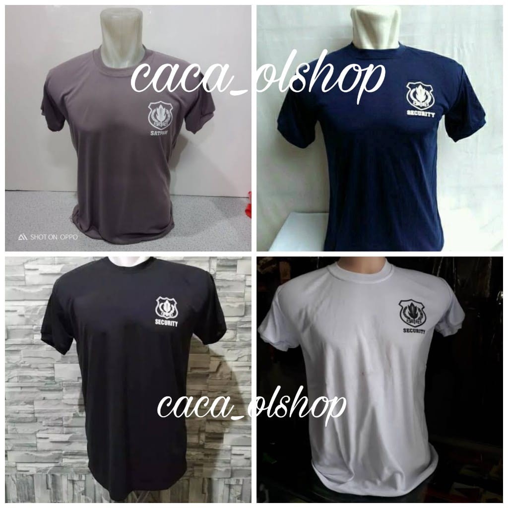 Kaos Dalam Satpam Security Logo Depan Belakang