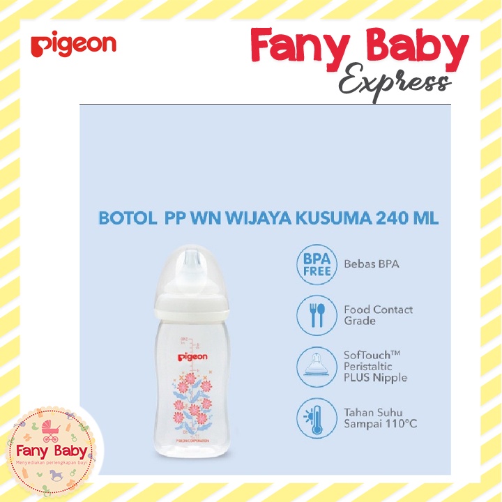 PIGEON BOTTLE PP WIDE NECK WIJAYA KUSUMA 160ML/240ML