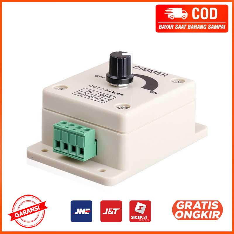 LED Dimmer Adjustable Brightness Controller 12 24V 8A GC03