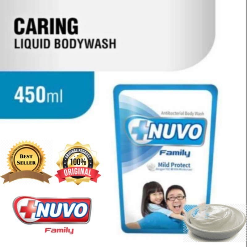 NUVO FAMILY Sabun Mandi Cair Mild Protect Refill 450ML