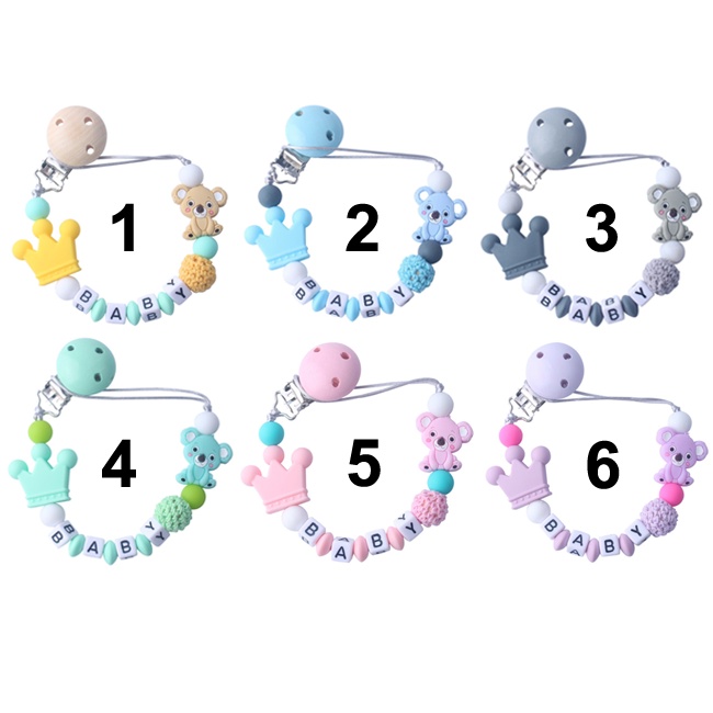PC 1 | PACIFIER CLIP | TALI EMPENG DAN TEETHER BISA CUSTOM NAMA | TEETHER TALI DOT EMPENG CHAIN GANTUNGAN BAHAN SILIKON AMAN BPA FREE | RUZAIN MALL