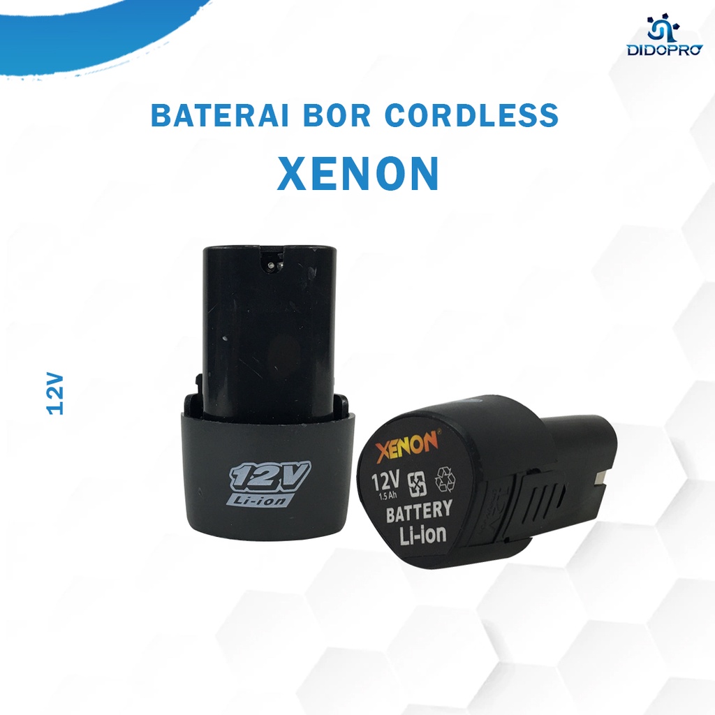 Baterai Mesin Cordless XENON 12V / Battery Mesin Bor Charger