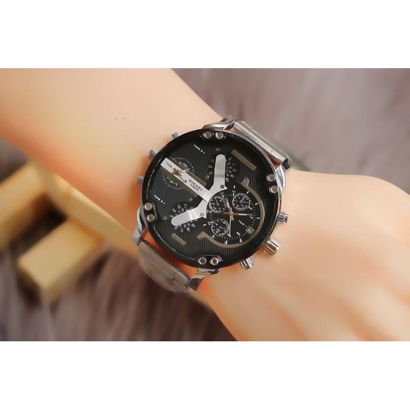 Jam tangan pria Diesel dual Time/ Jam tangan pria Diesel rantai terbaru