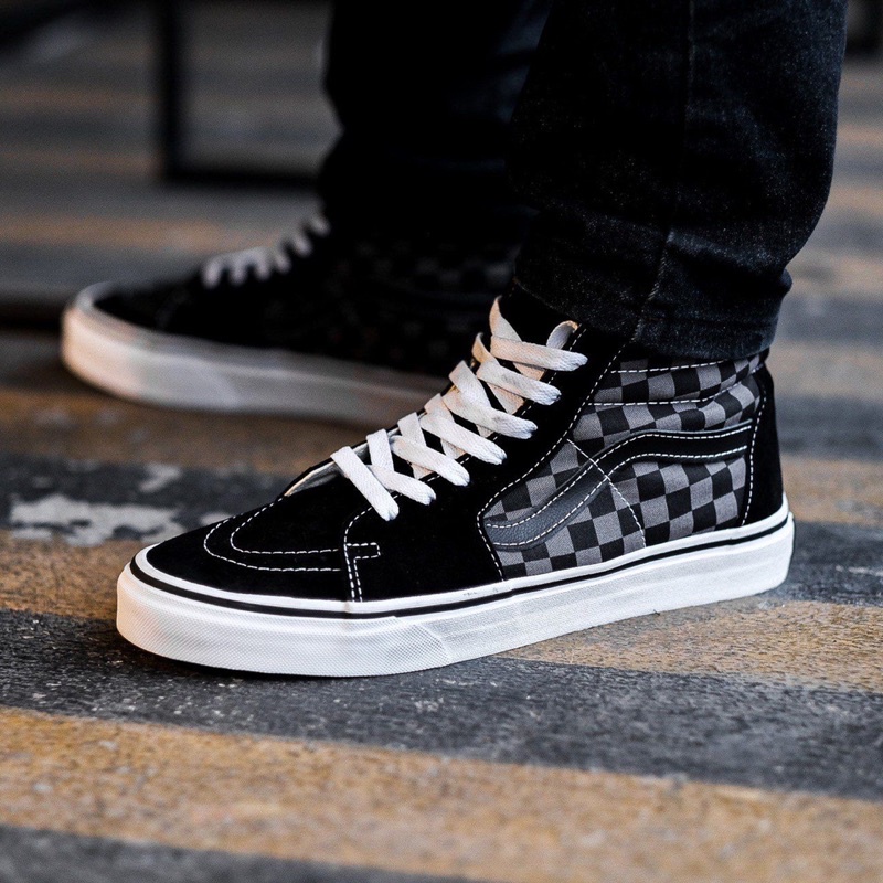 Vans Sk8 Hi Checkerboard Black Pewter