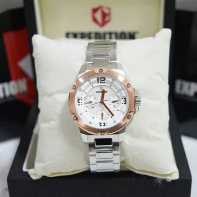 Jam Tangan Expedition E6698 Wanita Original Silver Ring Rosegold