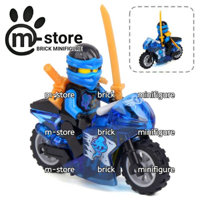 lego ninjago jay destiny robe skybound minifigure with motorcycle