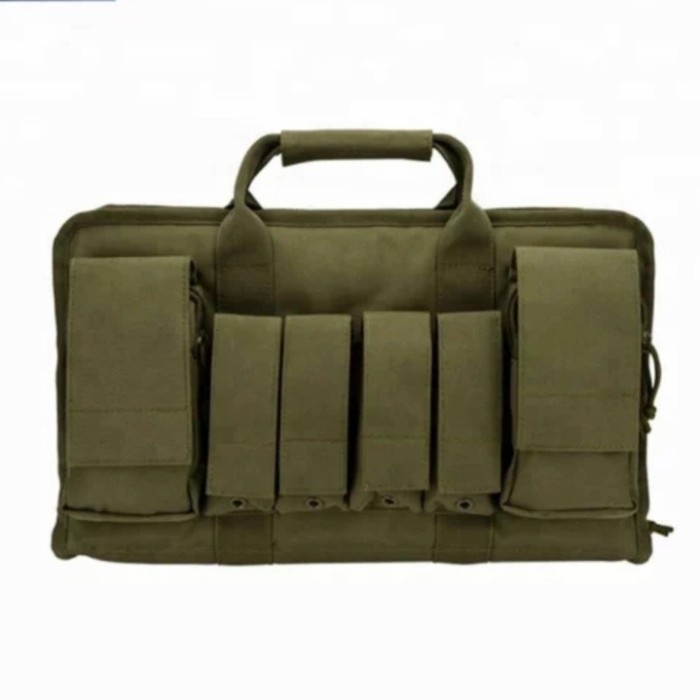 tas senjata pistol 2 kompartement dan peluru 2in1 green army