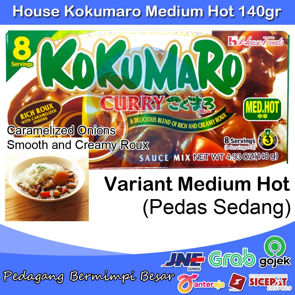 

House Kokumaro Medium Hot 140gr | Blok Kari Jepang | Kari Jepang