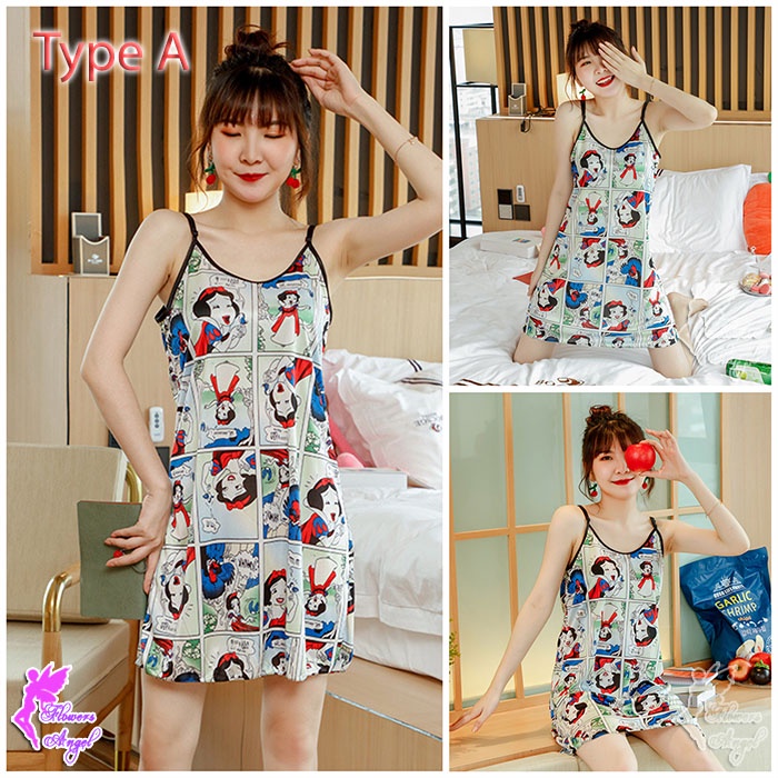 Daster Baju Tidur Wanita Satin Sexy Sleepwear-1