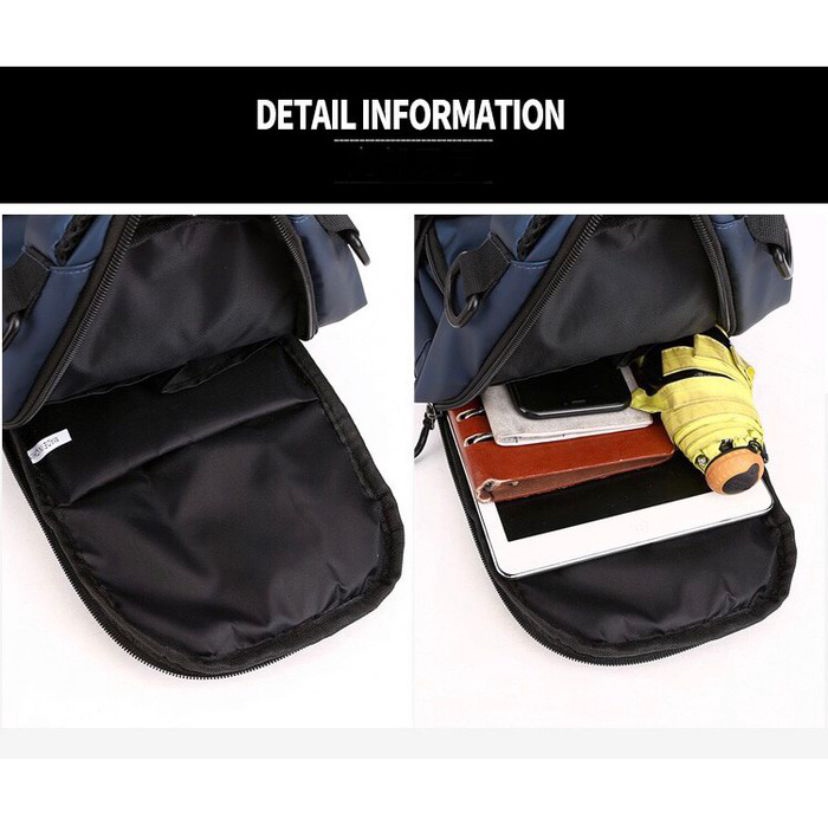 Airliner 1013 - Tas 3in1 Ransel Selempang Pria Slingbag 2 USB Import Ransel Dada Waterproof Trendy