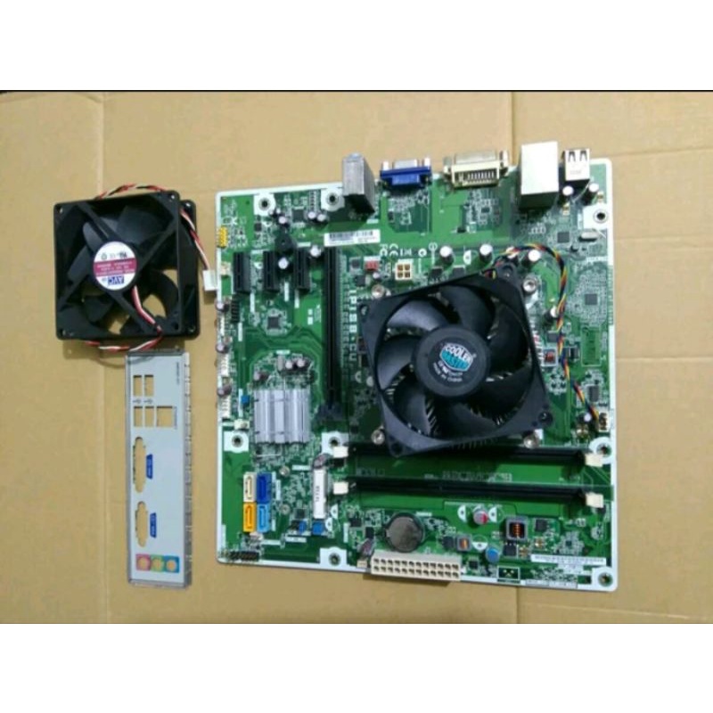 Motherboard HP sepaket prosesor Intel Core i3 2100 3.10 GHz lengkap heatsing fan ORI