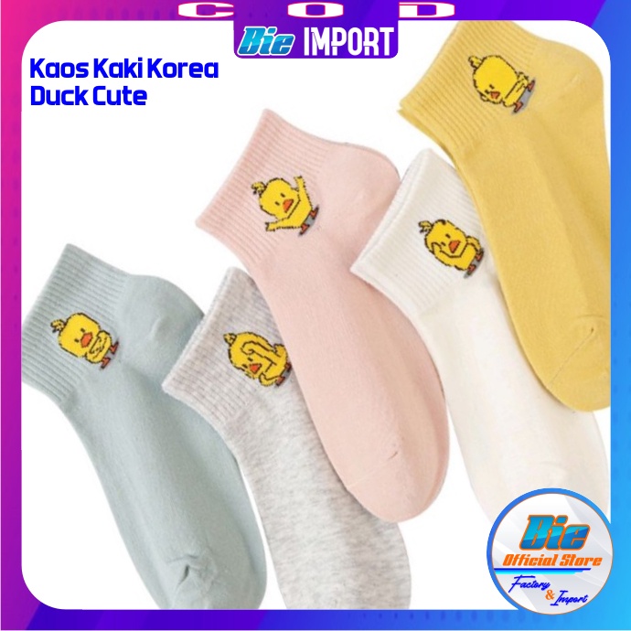 Kaos Kaki Korea Wanita Motif Duck Cute Impor Best Seller