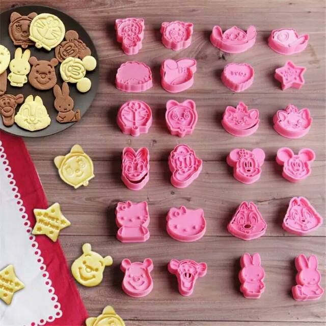 Paket dekorasi Cetakan Hello kitty cutter fondant embosser bento silmat alas adonan plunger