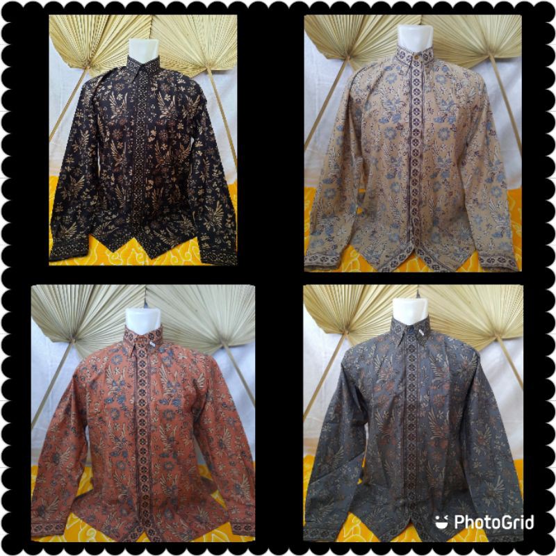 Batik Kenza Trusmi Kemeja Pria Furing Lengan Panjang Motif Balian