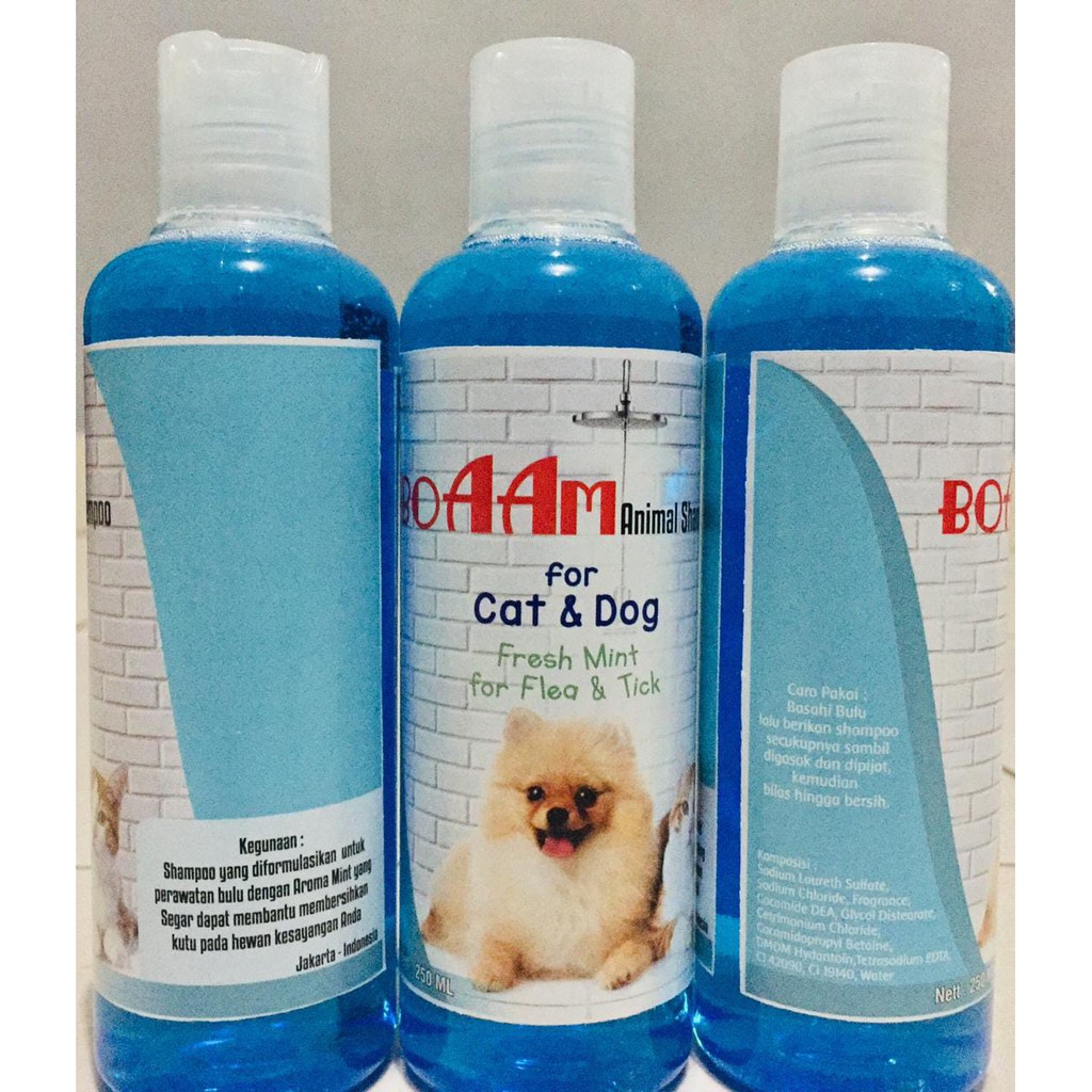 BOAAM SHAMPOO KUCING &amp; ANJING  FRESH MINT FOR FLEA &amp; TICK 250ML