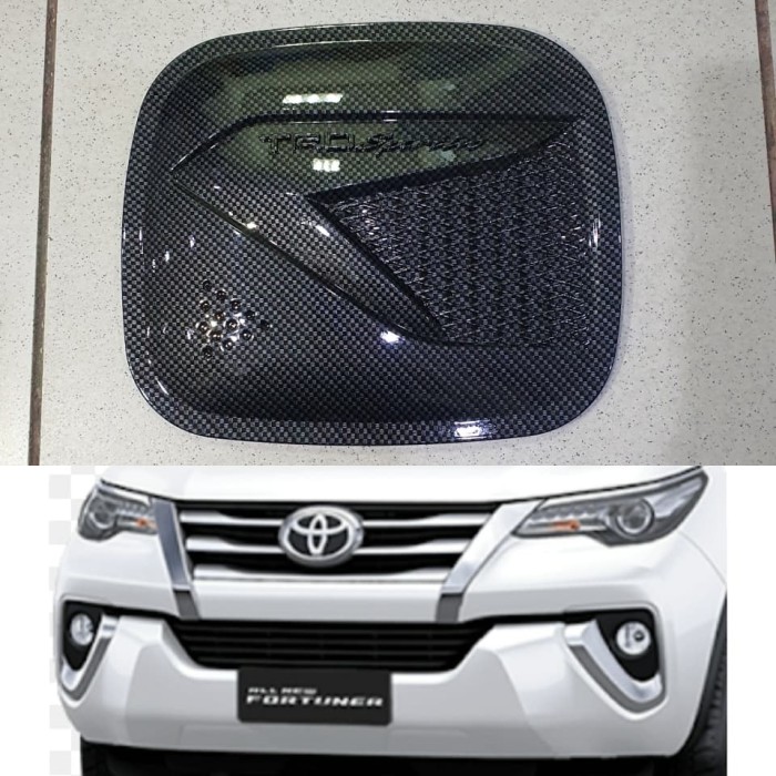 Tank cover TUTUP tangki BENSIN TOYOTA All new fortuner / VRZ  2016 SAMPAI 2023 gr sport 2022 2021 2020 2019 2018 2017 carbon hitam doff chrome crome