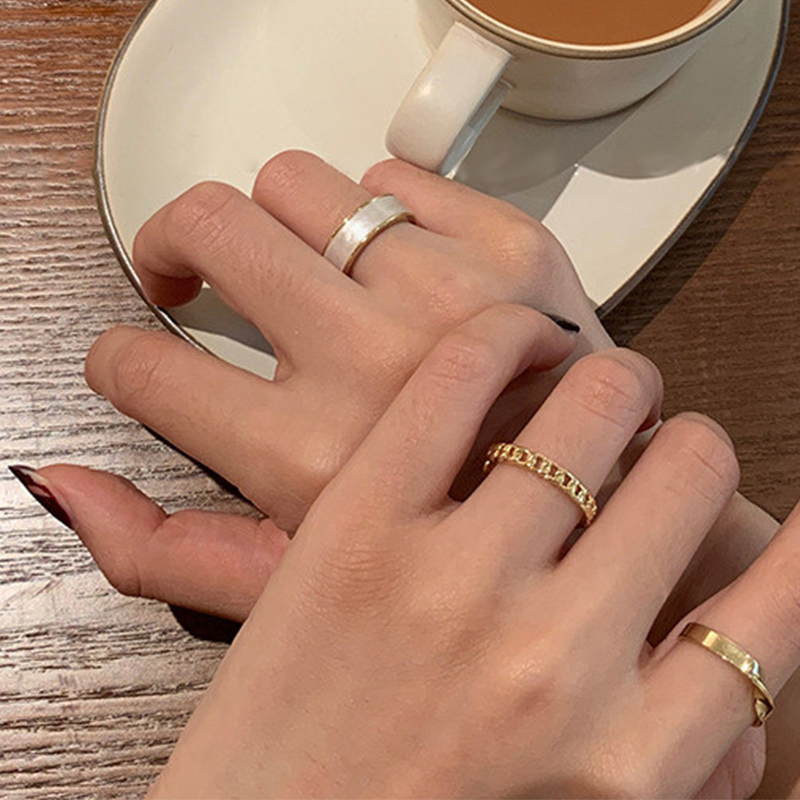 3Pcs/Set plain ring alloy women ring classic jewelry accessories