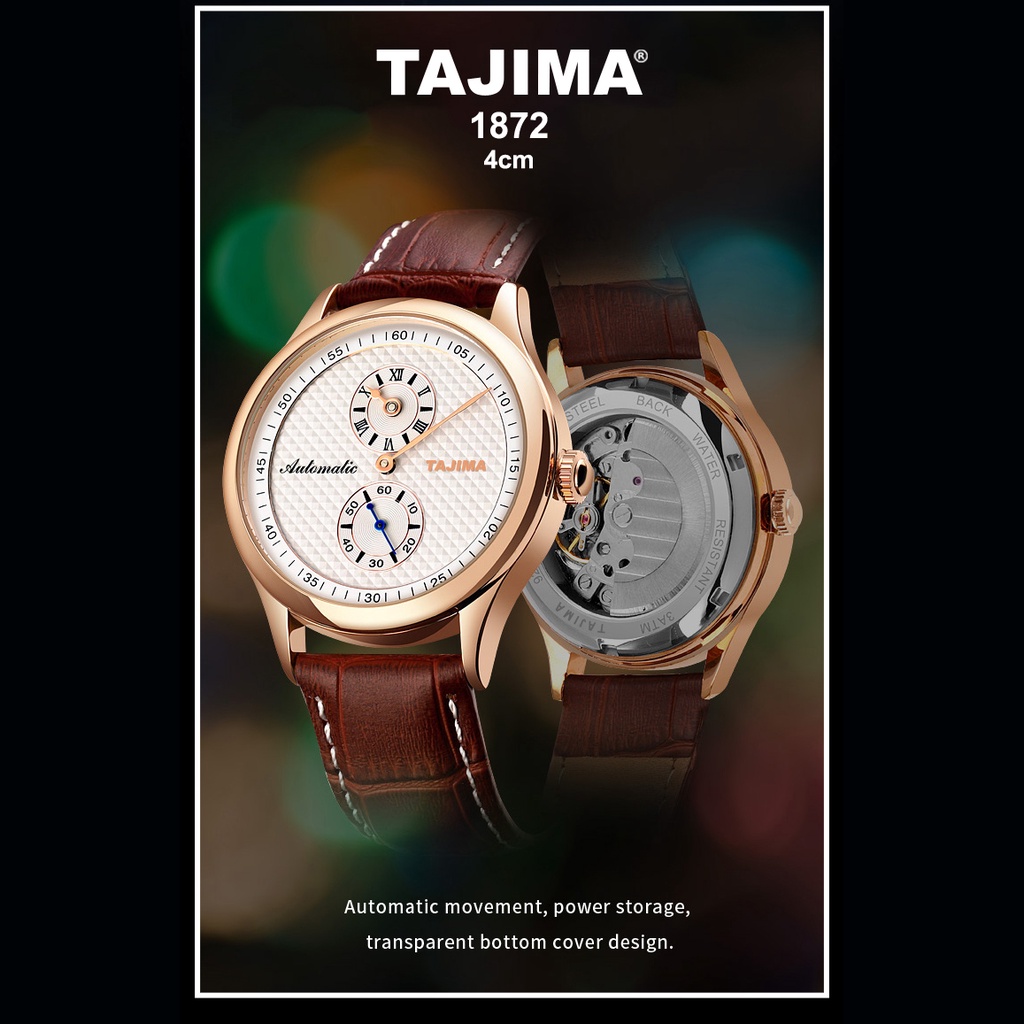 TAJIMA Jam Tangan Automatic Pria 1872 Tahan Air Garansi 1 Tahun