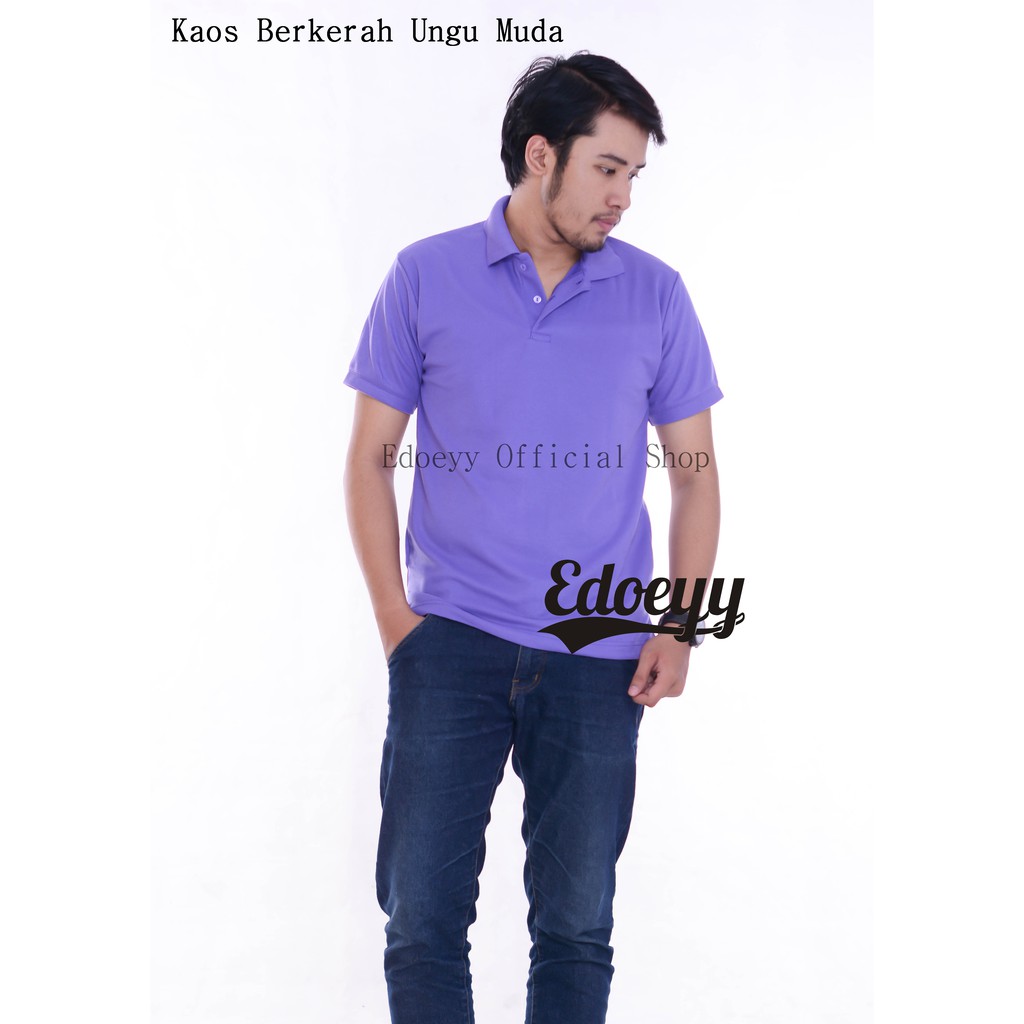 Edoeyy Polo Shirt Ungu  Muda Kaos  Polo Polo Baju Kaos  Kerah  