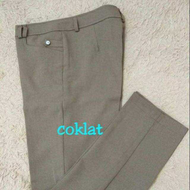 Celana kerja wanita coklat muda