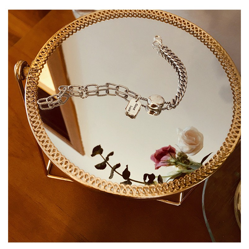 925 perak sterling untuk wanita gelang fashion perhiasan Korea beruntung