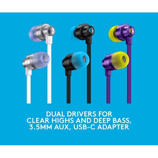 Logitech G333 Gaming Earphones with Type C Adapter Brand New