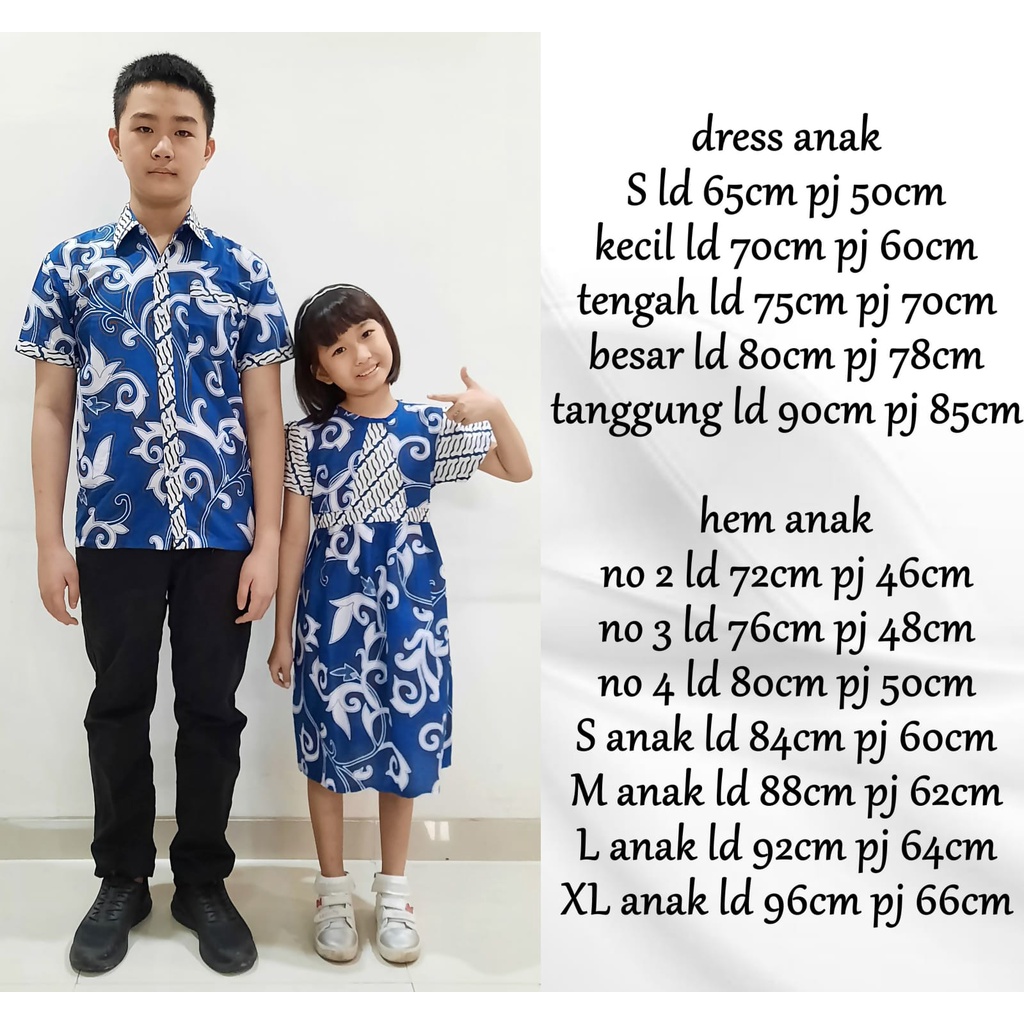 BATIK COUPLE KELUARGA SARIMBIT PASANGAN MUDA AYAH IBU ANAK  PREMIUM FAMILY JUMBO MODERN MURAH KEKINIAN TERBARU BLOUSE BLUS AMETA BIRU CAMISOLA CLOTHING