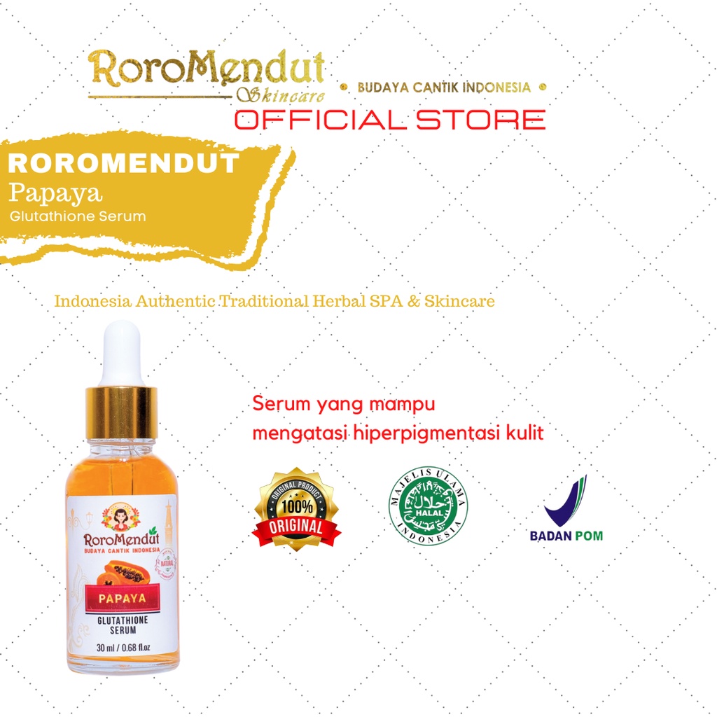 SERUM PAPAYA GLUTATHIONE RORO MENDUT SERUM PENCERAH WAJAH