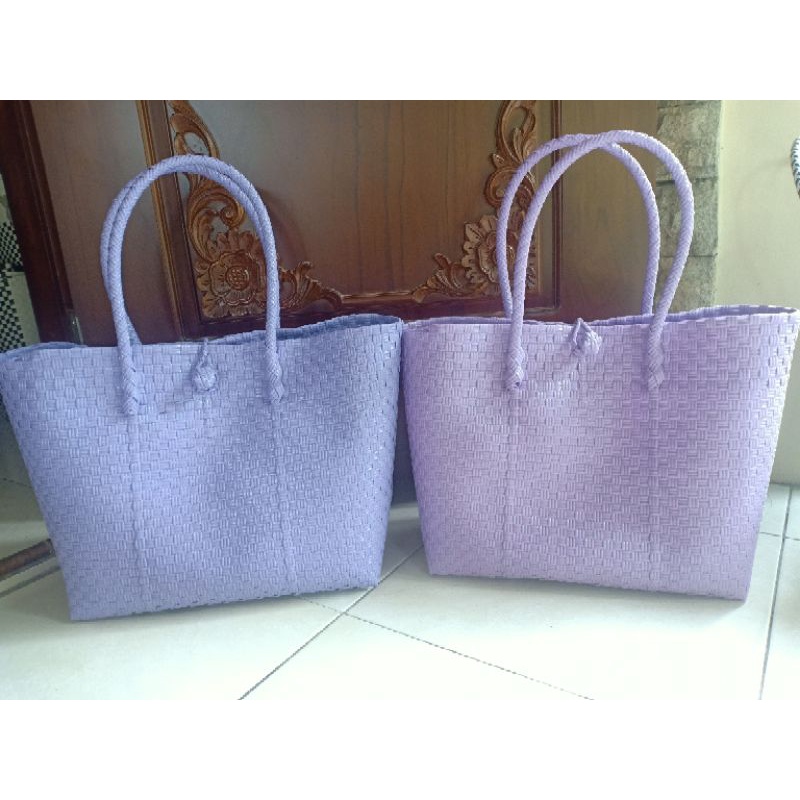 tas anyam plastik/ tas belanja/ tas souvenir size S-M premium
