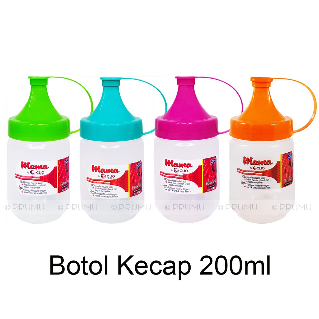 Botol Kecap 200 Ml - Botol Saos - Botol Mayonnaise - Squeeze Bottles - Botol Saus - Botol Sambal - B