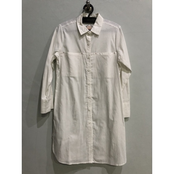preloved kemeja wanita putih novel mice / baju tunik wanita