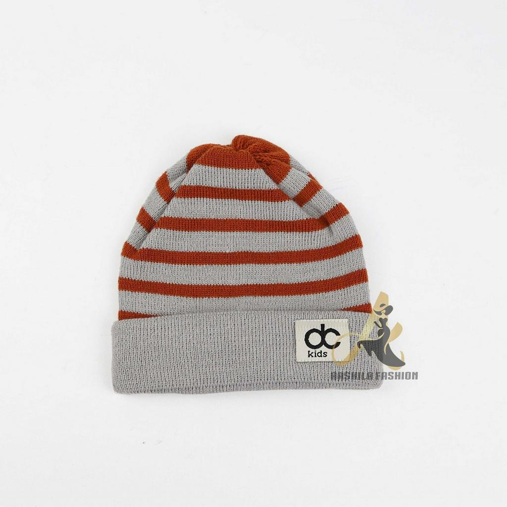 Kupluk Rajut Bayi DC Motif Salur Umur 0- 3 Tahun DC005