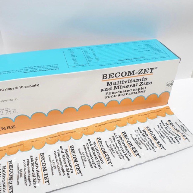 BECOM ZET Multivitamin BOX Vitamin C dan Zink Favorit 100 Tablet