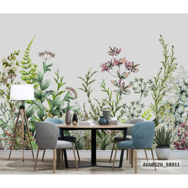 Wallpaper Custom 3D Motif Bunga