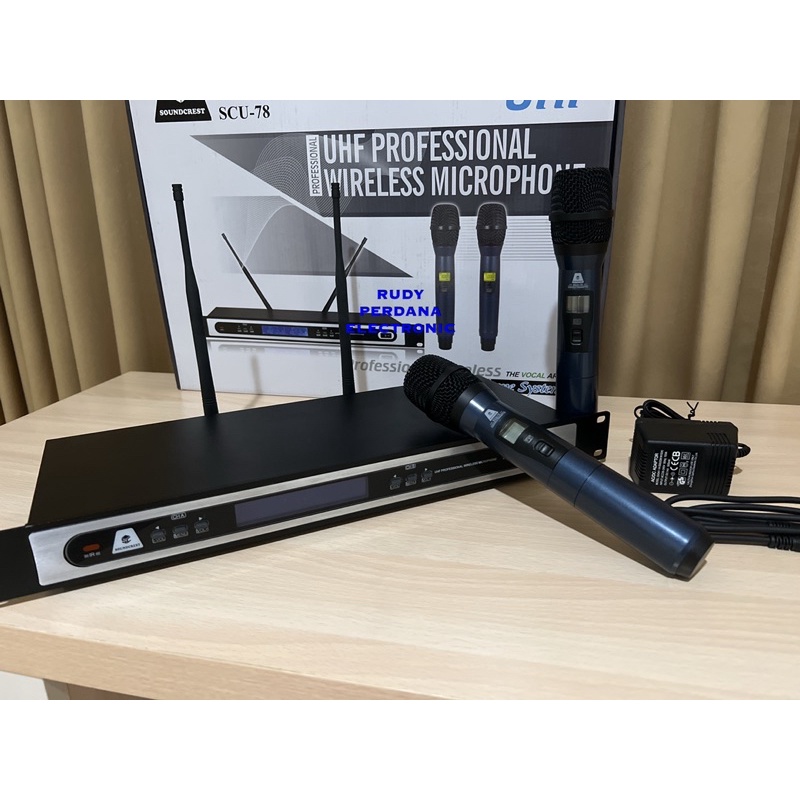 MICROPHONE MIC WIRELESS MIKROPON MIK TANPA KABEL SOUNDCREST SCU-78 ORIGINAL ORI BAGUS TERLARIS TERBAIK GARANSI