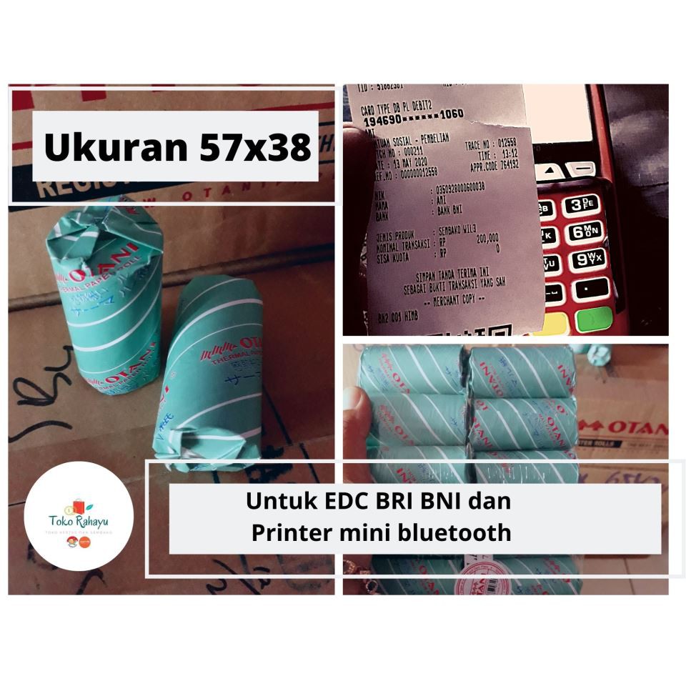 

Thermal EDC BRI dan Printer Mini Bluetooth Coreless Kertas Struk 57x38