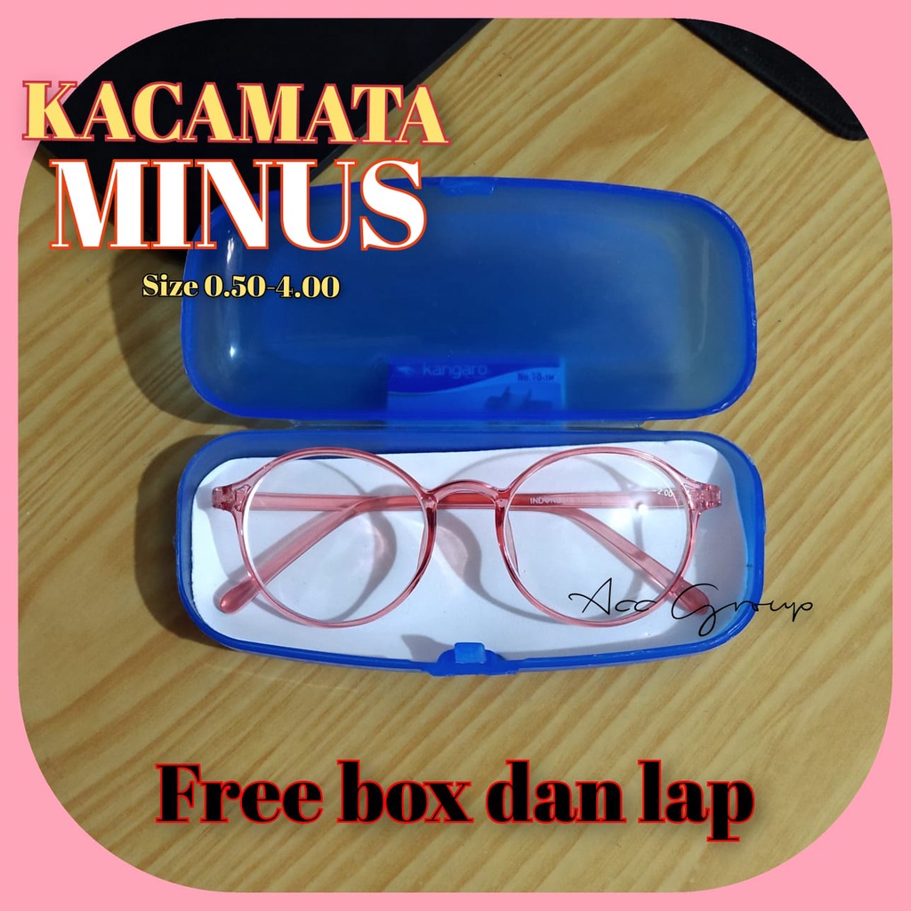 MINUS KACAMATA OVAL CASUAL UKURAN 0.50-4.00 FREE BOX DAN LAP